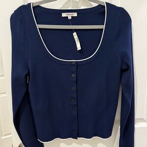 Madewell Navy Blue Button Down Top